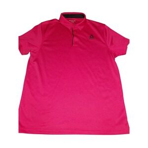 Reebok Mens Performance Polo Shirt red Short Sleeve Golf Active Top Large